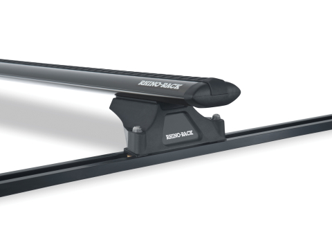Kit 2 barres de toit noire Vortex 1370mmTrackmount avec pieds RLTP Nissan Navara D40 2005-2015