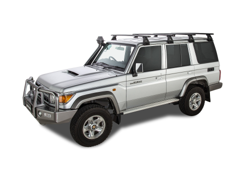 Kit 4 barres de toit noire Vortex 1500mm avec pieds RL150 Toyota Land Cruiser série 76 2007-