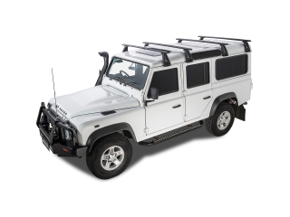 Kit 4 barres de toit noire Vortex 1500mm avec pieds RL210 Land Rover Defender 110 1993-2020