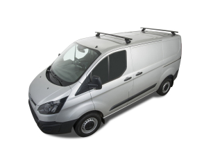 Kit 2 barres de toit noire Vortex 1500mm avec pieds RLTP Ford Transit Custom 2014-