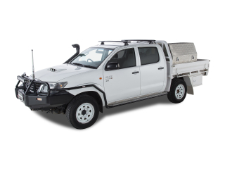 Kit 2 barres de toit noire Vortex 1370mmRLT600 Trackmount Toyota Hilux Vigo 2005-2015