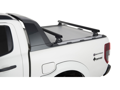 Kit 2 barres de toit noire Heavy Duty 1500mm avec pieds RLT600 Ford Ranger Wildtrak T6/T7/T8 2012-2022