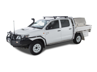 Kit 1 barre de toit noire 1375mm Heavy Duty avec pieds RLT600 Trackmount Toyota Hilux Vigo 2005-2015