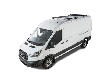 Kit 4 barres de toit noire Heavy Duty 1800mm avce pieds RLTP Ford Transit 2014-
