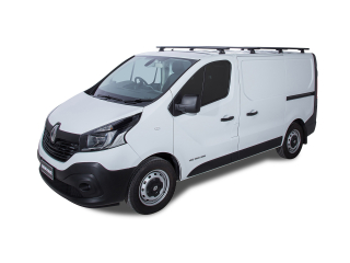 Kit 4 barres de toit noire 1650mm Vortex avec pieds RLT600 Renault Trafic X82 2015-