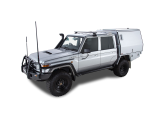 Kit 1 barre de toit noire Vortex 1500mm avec pieds RL110 Toyota Land Cruiser série 79 2007-