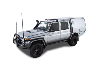 Kit 1 barre de toit noire Heavy Duty 1500mm avec pieds RL110 Toyota Land Cruiser série 79 2007-