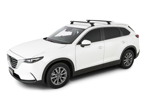 Kit 2 barres de toit noire Vortex 1260mm avec pieds RCH Mazda CX-9 Gen II 2016-
