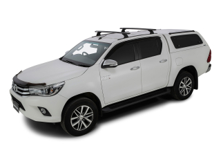 Kit 2 barres de toit noire 1260mm avec pieds RCH Trackmount Heavy Duty Toyota Hilux Revo 2015-