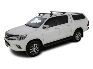 Kit 2 barres de toit noire 1250mm Heavy Duty RCH Trackmount Toyota Hilux Revo 2015-