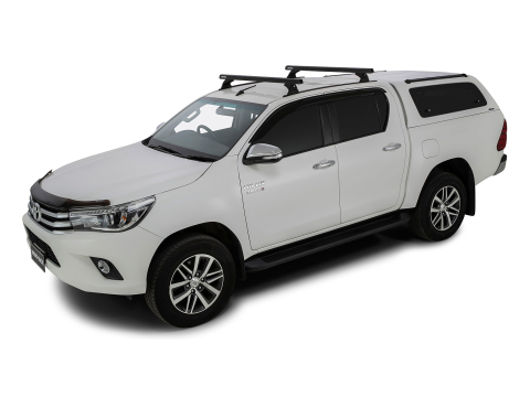 Kit 2 barres de toit noire 1250mm Heavy Duty RCH Trackmount Toyota Hilux Revo 2015-