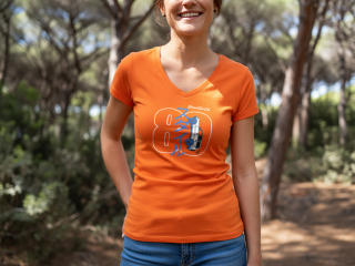 Tshirt femme HDJ80 Dream Team Car orange