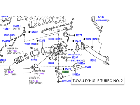 Receveur huile turbo gauche VDJ200