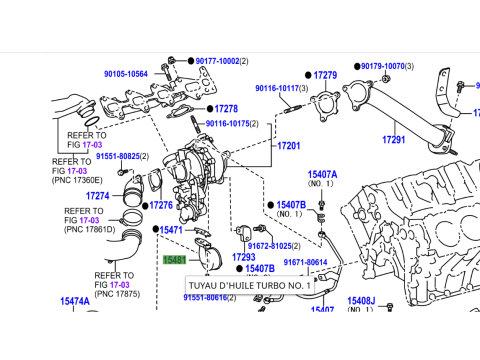 Receveur huile turbo droit VDJ200