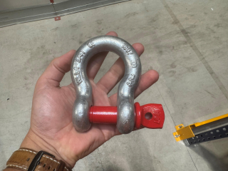 Manille lyre galvanisée - axe rouge - Ø22mm - 4750 kgs