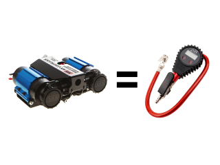 PROMO Compresseur double 12V 174L/min + Manomètre digital