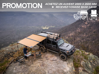 PROMO Auvent ARB 2000 x 2500 mm (avec LED incluse) + Chaise Base Camp OFFERTE