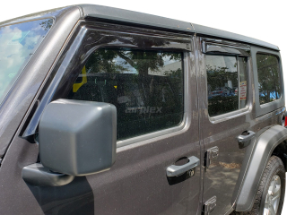 Jeu 4 déflecteurs vitre avant et arrière Jeep Wrangler JL et Gladiator JT