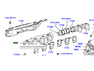 Collecteur échappement HDJ80 24s HDJ100 - partie 4 cylindres - sans EGR
