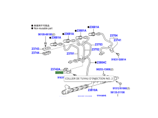 Collier 2 tuyaux injecteur avec trou KDJ VDJ