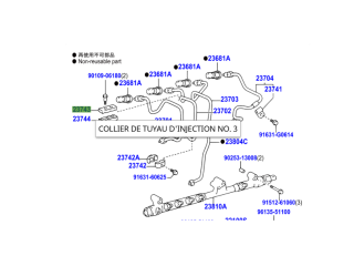 Collier 3 tuyaux injecteur avec trous KDJ VDJ