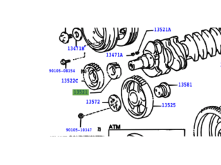Pignon sur vilebrequin entrainement distribution HDJ100