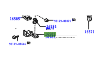 Platine support de radiateur No1 pour HDJ80