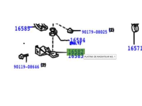 Platine support de radiateur No1 pour HDJ80