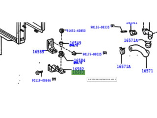 Platine support de radiateur No2 pour HDJ80