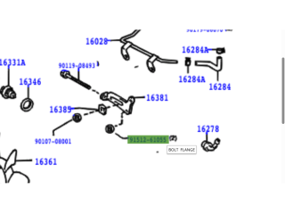 Vis fixation sur bloc de patte métallique réglage tension courroie alternateur
