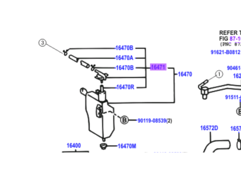 Bouchon avec durites de vase d'expansion HDJ100