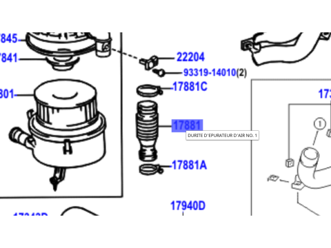 Durite accordéon entre boite à air et turbo HDJ100 08/2002+
