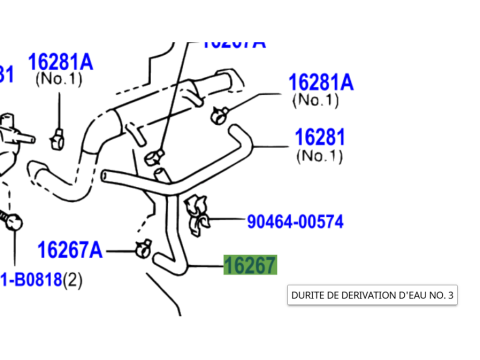 Durite de refroidissement sur refroidisseur EGR KDJ9 KDJ12 163cv