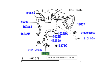 Tuyau piquage liquide refroidissement turbo sur le bloc KZJ KDJ