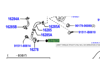 Joint torique piquage liquide refroidissement sur bloc