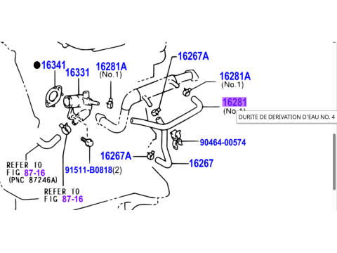 Durite de refroidissement sur refroidisseur EGR KDJ12 163cv