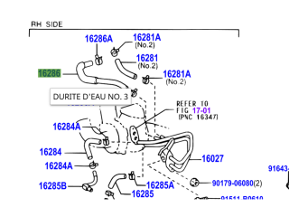 Durite de refroidissement turbo KDJ9 KDJ12 163cv