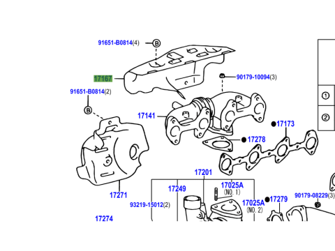 Isolant tôle pare chaleur collecteur échappement KDJ12