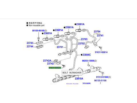 Vis de liaison de colliers d'injecteurs