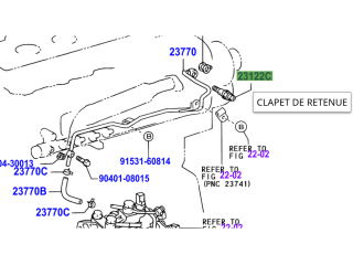 Clapet anti retour sur circuit de retour gasoil KDJ9 KDJ12