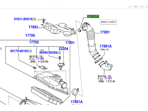 Petit collier sur durite accordéon admission KDJ120 KDJ125