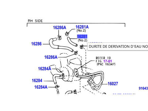 Durite No2 de refroidissement turbo KDJ9 KDJ12 163cv