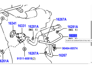 Durite de refroidissement sur refroidisseur EGR KDJ9 163cv