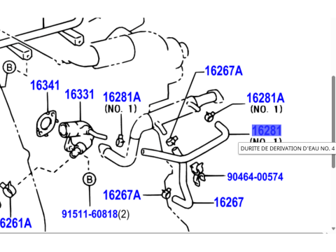 Durite de refroidissement sur refroidisseur EGR KDJ9 163cv
