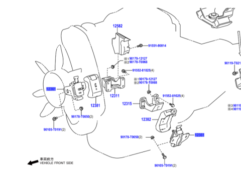 Support moteur gauche ou droit Hilux Vigo 3.0