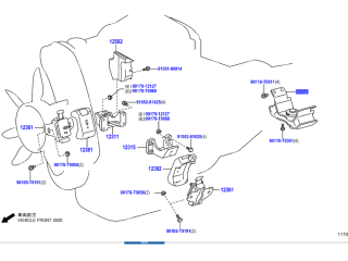 Silent bloc support moteur côté boite de vitesses automatique Hilux Vigo