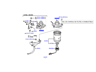 Support filtre gasoil sans réchauffeur KDJ90 KDJ95