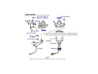 Support filtre gasoil avec réchauffeur KDJ90 KDJ95
