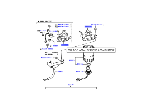Support filtre gasoil avec réchauffeur KDJ90 KDJ95