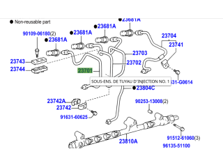 Conduite rigide haute pression injecteur No1 KDJ9 KDJ12 163cv